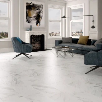 Marmor Klinker Alcamo Carrara Hvid Mat 33x66 cm